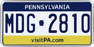 PA license plate MDG2810