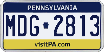 PA license plate MDG2813