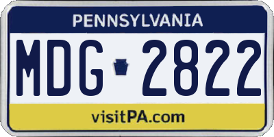 PA license plate MDG2822