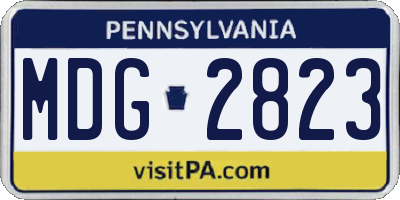PA license plate MDG2823