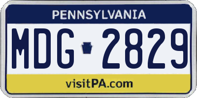 PA license plate MDG2829