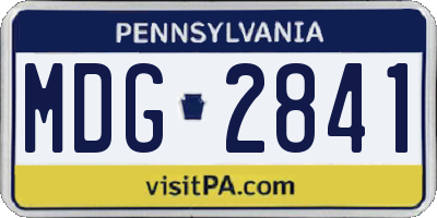 PA license plate MDG2841