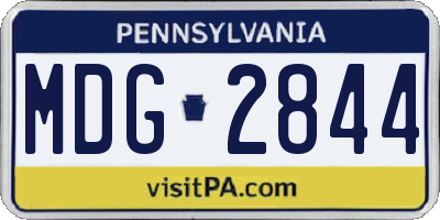 PA license plate MDG2844