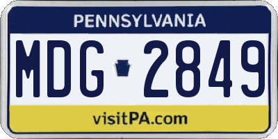 PA license plate MDG2849