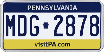 PA license plate MDG2878