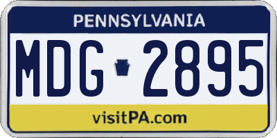 PA license plate MDG2895