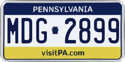 PA license plate MDG2899