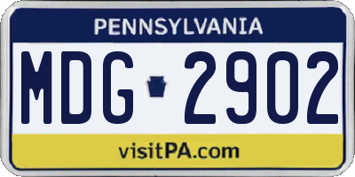 PA license plate MDG2902