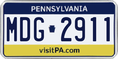PA license plate MDG2911