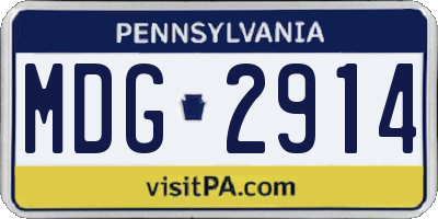 PA license plate MDG2914
