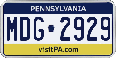 PA license plate MDG2929