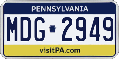 PA license plate MDG2949