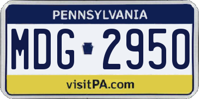 PA license plate MDG2950