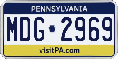 PA license plate MDG2969