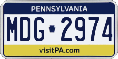 PA license plate MDG2974