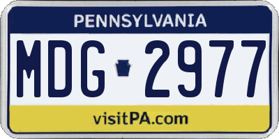 PA license plate MDG2977