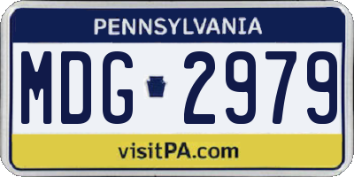PA license plate MDG2979