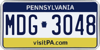 PA license plate MDG3048