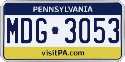 PA license plate MDG3053