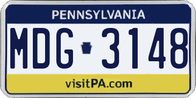 PA license plate MDG3148