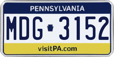 PA license plate MDG3152