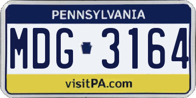 PA license plate MDG3164