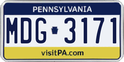 PA license plate MDG3171