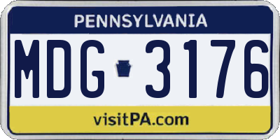 PA license plate MDG3176