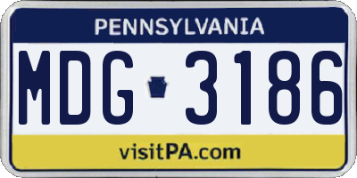 PA license plate MDG3186