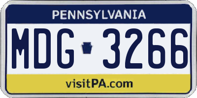 PA license plate MDG3266