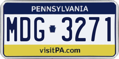 PA license plate MDG3271