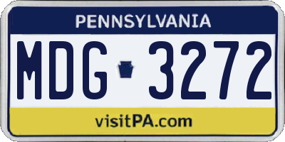 PA license plate MDG3272
