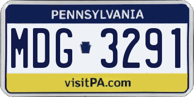 PA license plate MDG3291