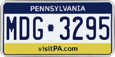 PA license plate MDG3295
