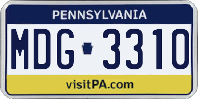 PA license plate MDG3310