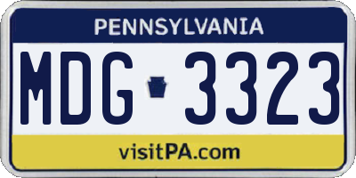 PA license plate MDG3323