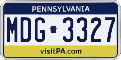 PA license plate MDG3327