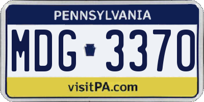 PA license plate MDG3370