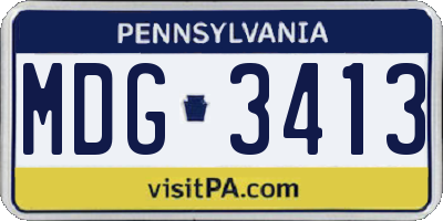 PA license plate MDG3413