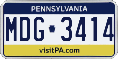 PA license plate MDG3414