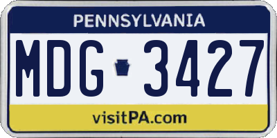 PA license plate MDG3427
