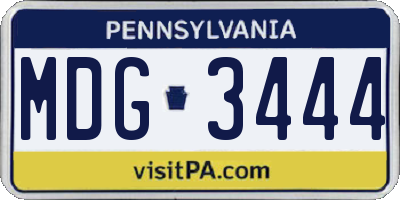 PA license plate MDG3444