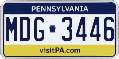 PA license plate MDG3446