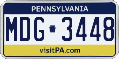 PA license plate MDG3448