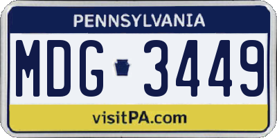 PA license plate MDG3449