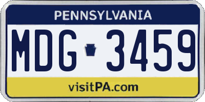 PA license plate MDG3459