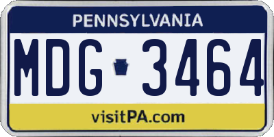 PA license plate MDG3464