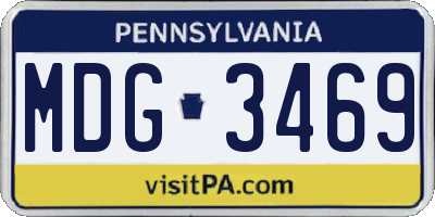PA license plate MDG3469