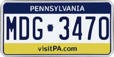 PA license plate MDG3470