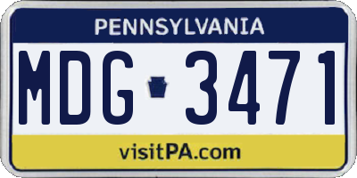 PA license plate MDG3471